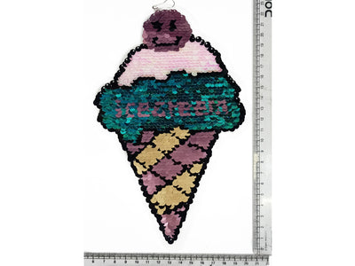 Multicolor Ice Cream Reversible Sequins Motifs