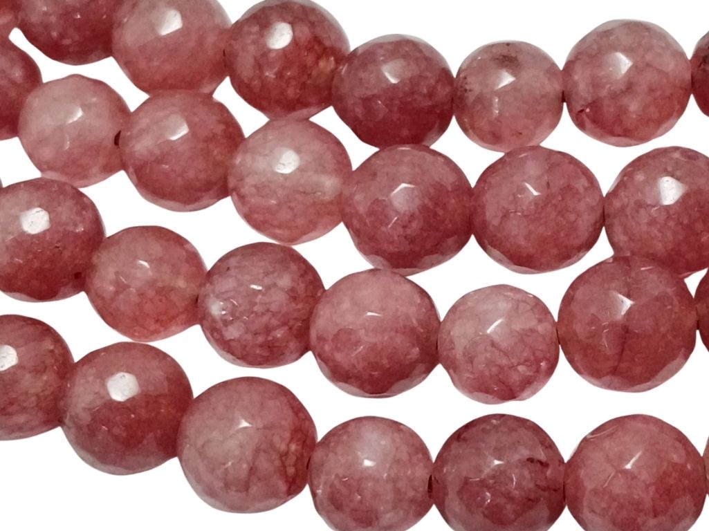 Dark Peach 8 mm Rondelle Jade Quartz Stones
