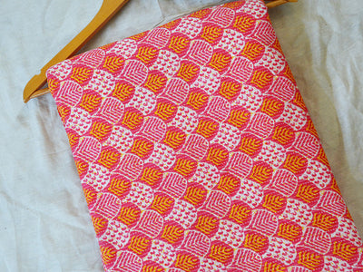 Pink Floral Pure Cotton Kantha Fabric