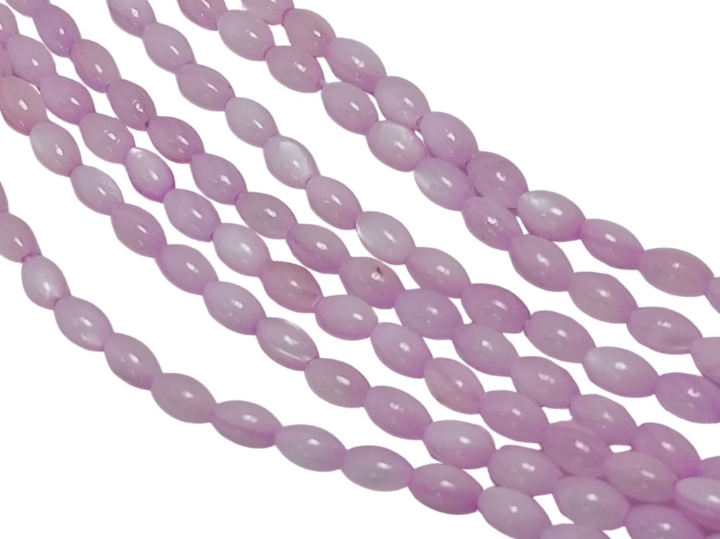 Light Purple Oval Glossy Mother of Pearl Beads