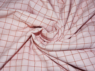 precut-of-2-5-meter-baby-pink-check-cotton-rayon-fabric