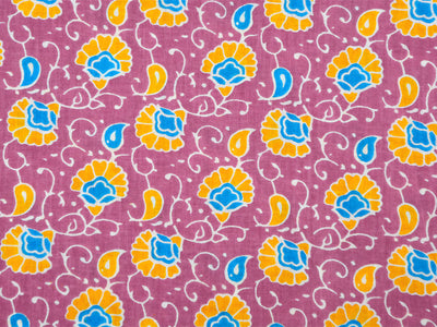 Dusty Rose Floral Pure Cotton Fabric