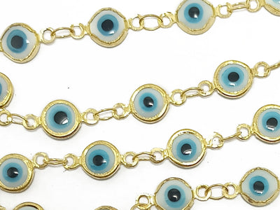 Multicolor Evil Eye Glass Beads Chain