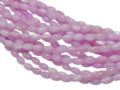 Light Purple Oval Glossy Mother of Pearl Beads