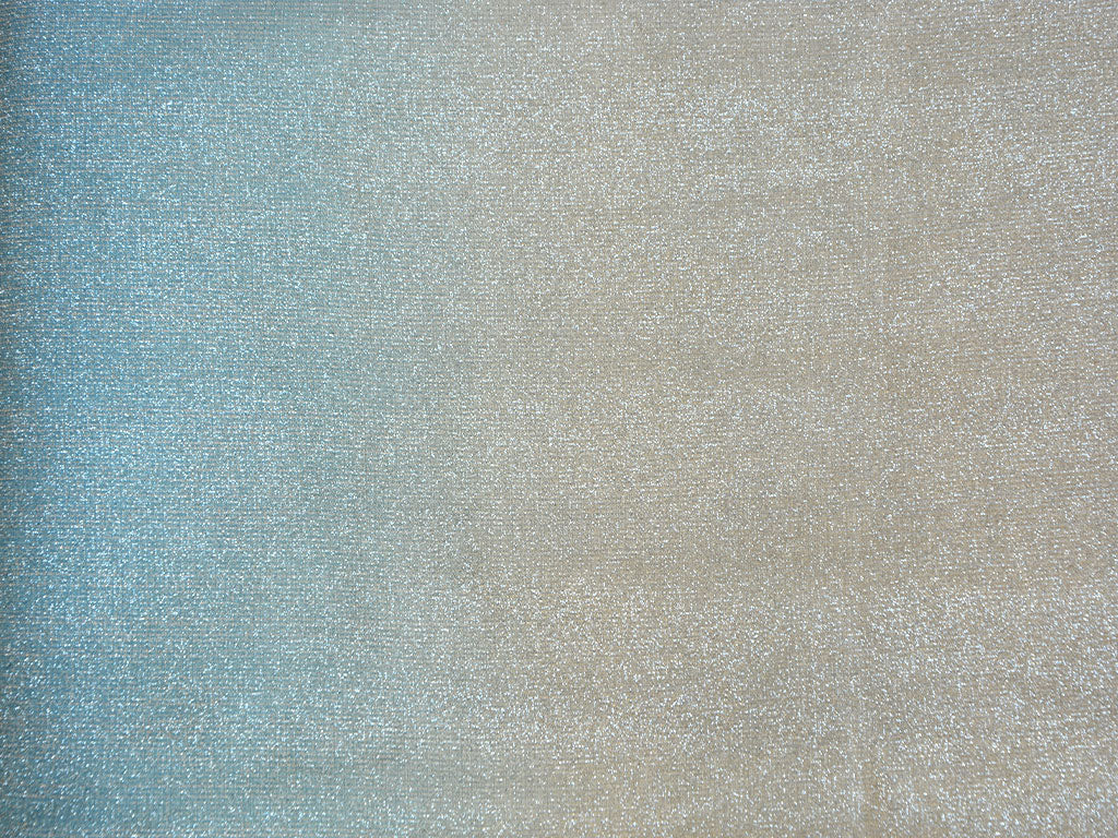 Turquoise Blue & Golden Multi Shade Plain Shimmer Bonding Fabric