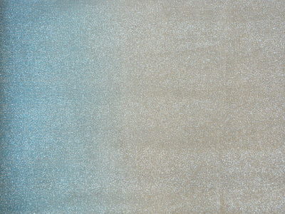 Turquoise Blue & Golden Multi Shade Plain Shimmer Bonding Fabric