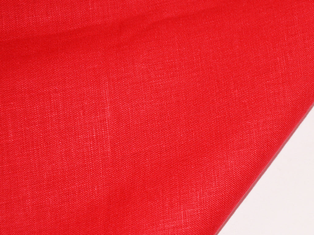 Precut of Blood Red Pure Linen Fabric - 60 Lea