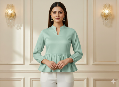 Pastel Soft Teal Plain Malai Satin Fabric