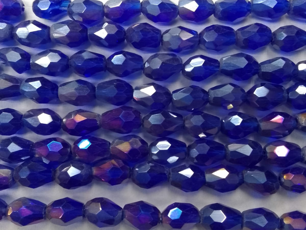 Dark Blue Drop Crystal Glass Beads