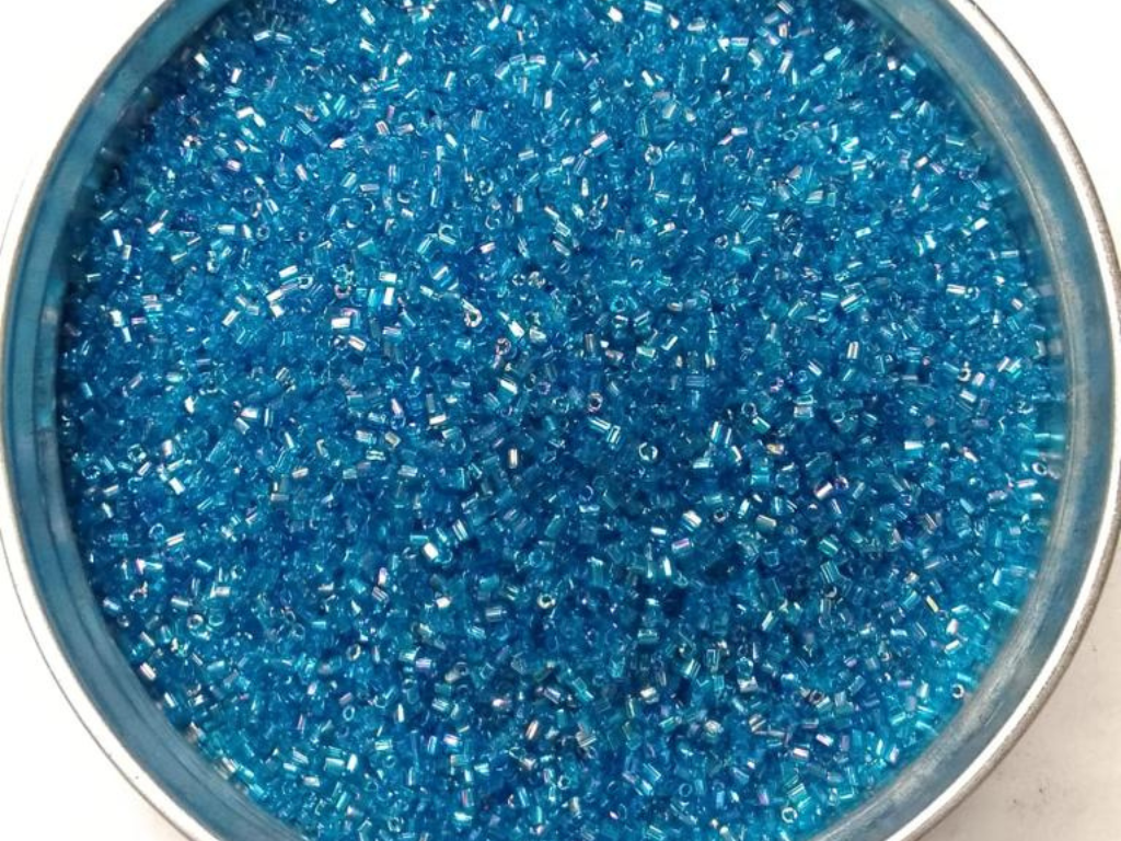 Bright Blue Lustre 2 Cut Glass Seed Beads- 1.5 mm