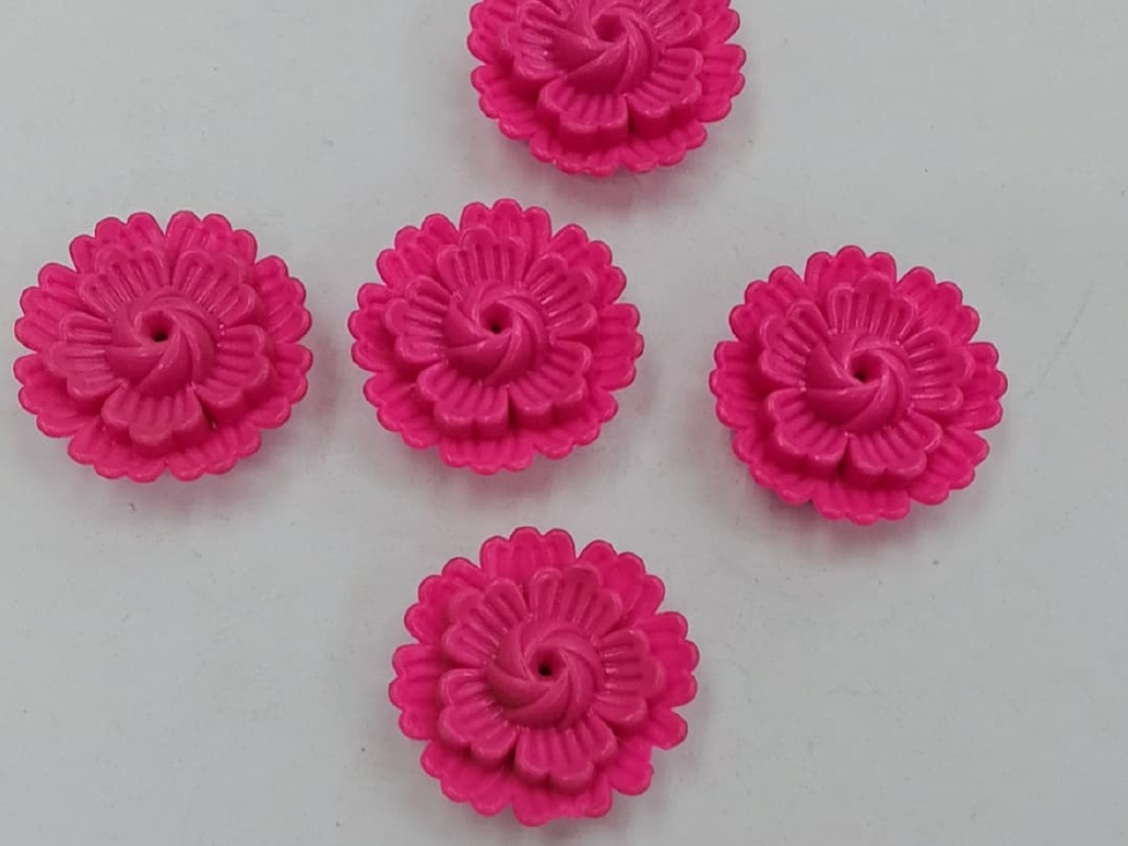 Pink Flower Plastic Stones