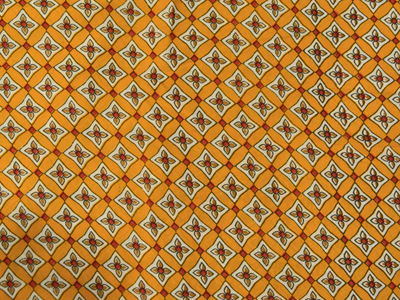 Mango Yellow Diamond Digitally Printed Butter Crepe Fabric