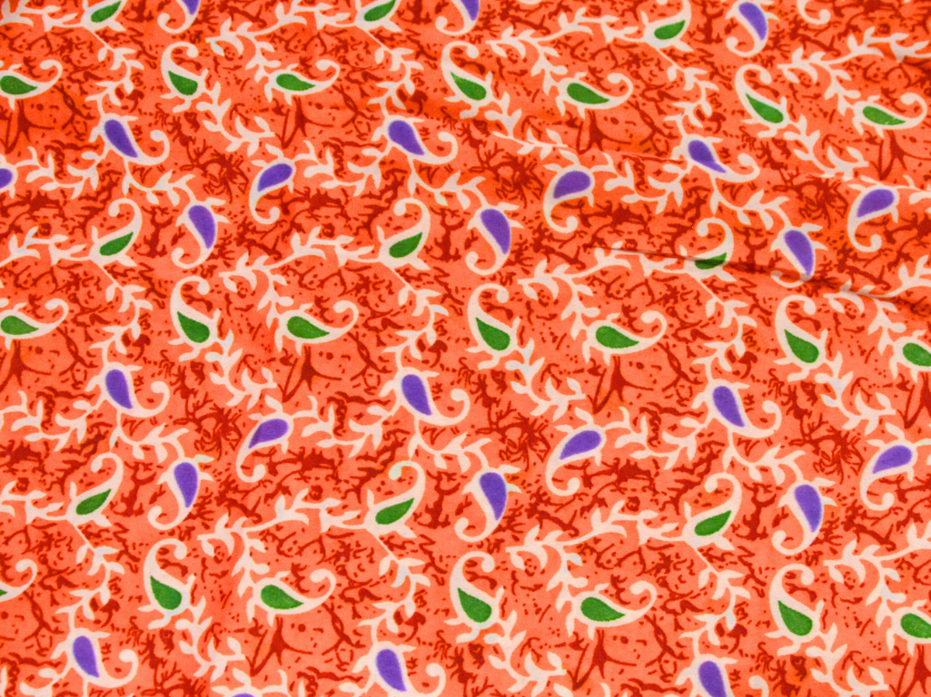 Peach Leaf Digitally Printed Butter Crepe Fabric