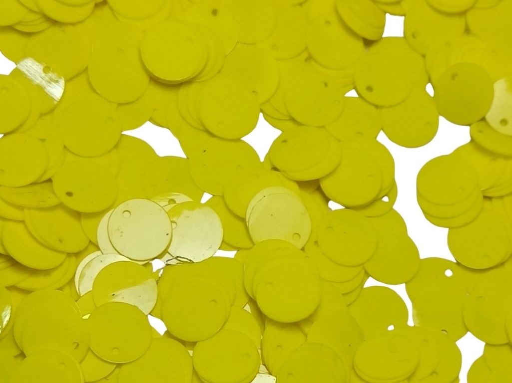 Lemon Yellow Circular One Hole Plastic Sequins