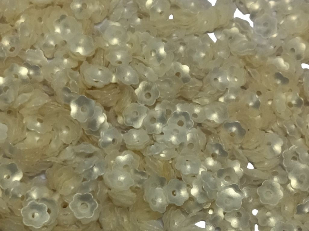 Cream Flower One Hole Plastic Sequins