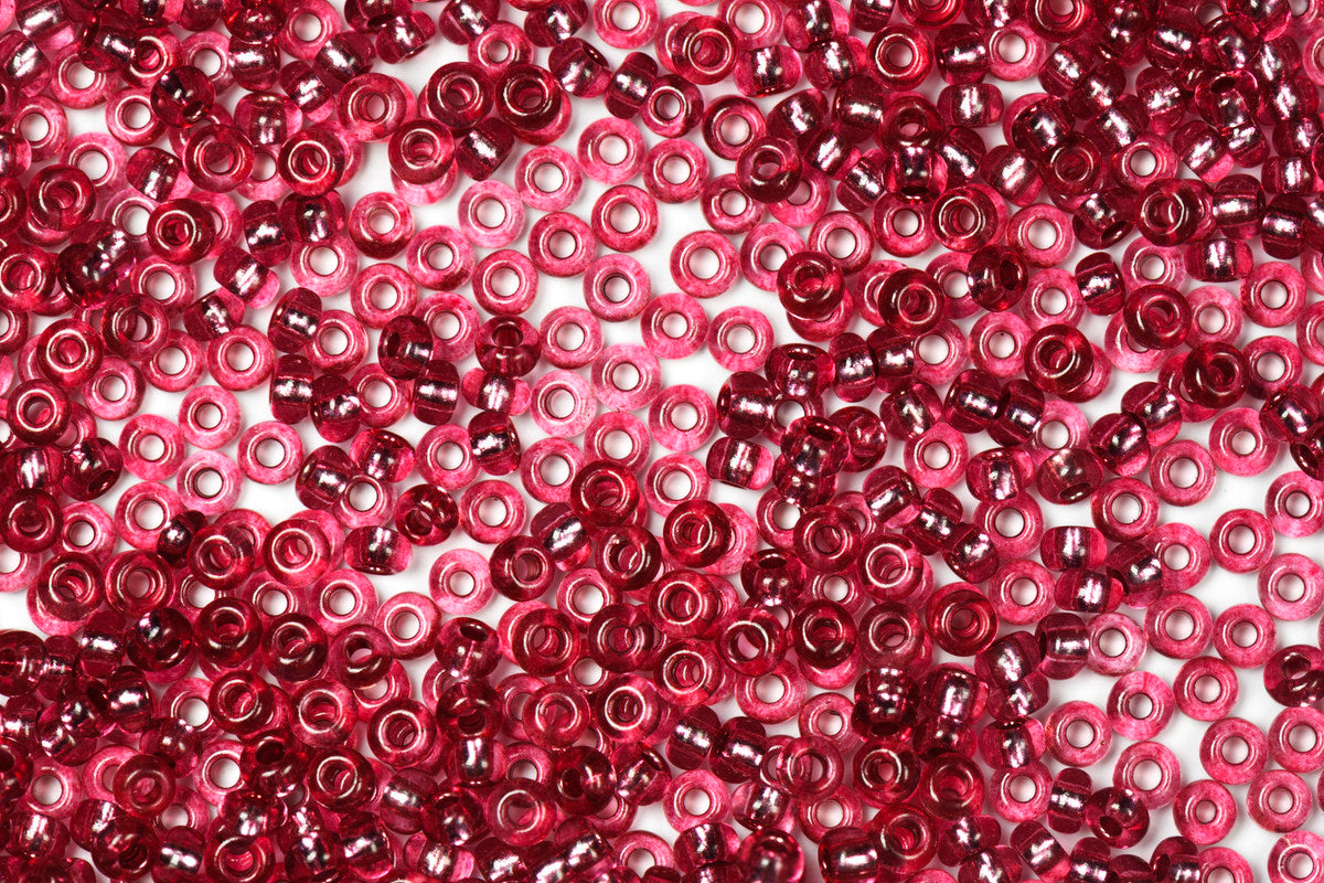 Rasberry Pink Preciosa Silverline Seeds Beads