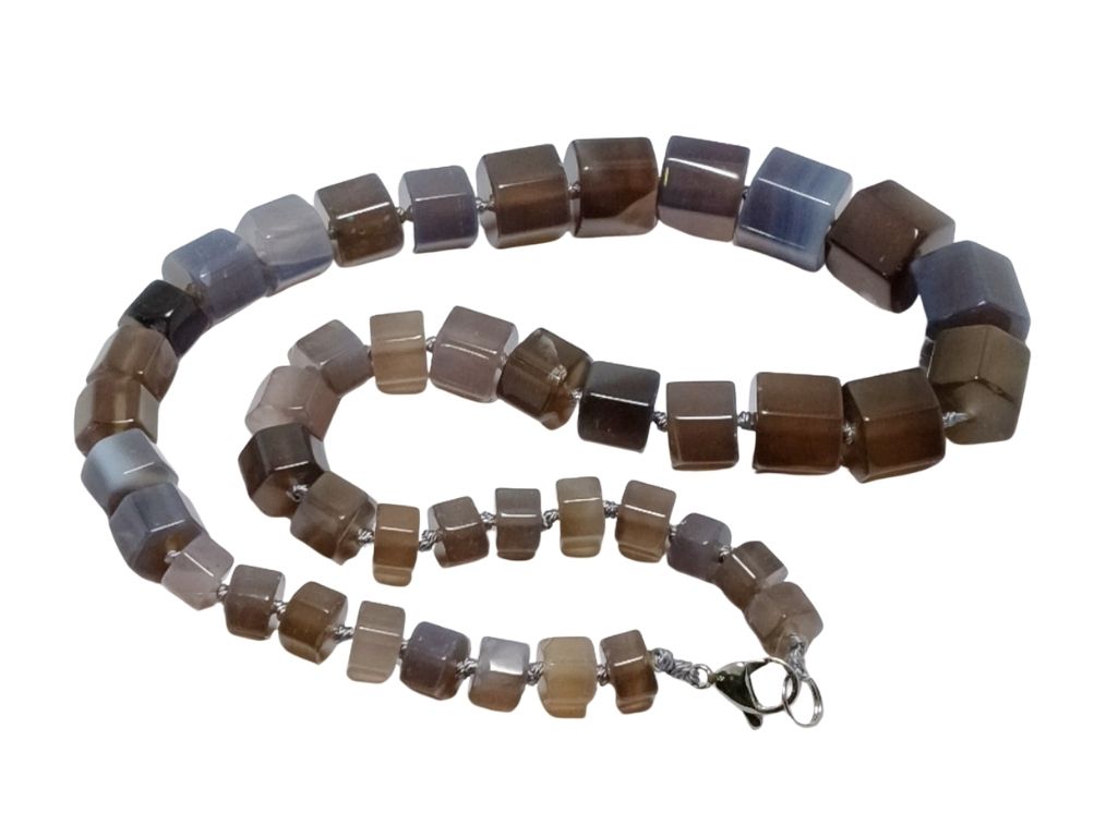 Brown Haxagon Multiple Sized Natural Stone Beads