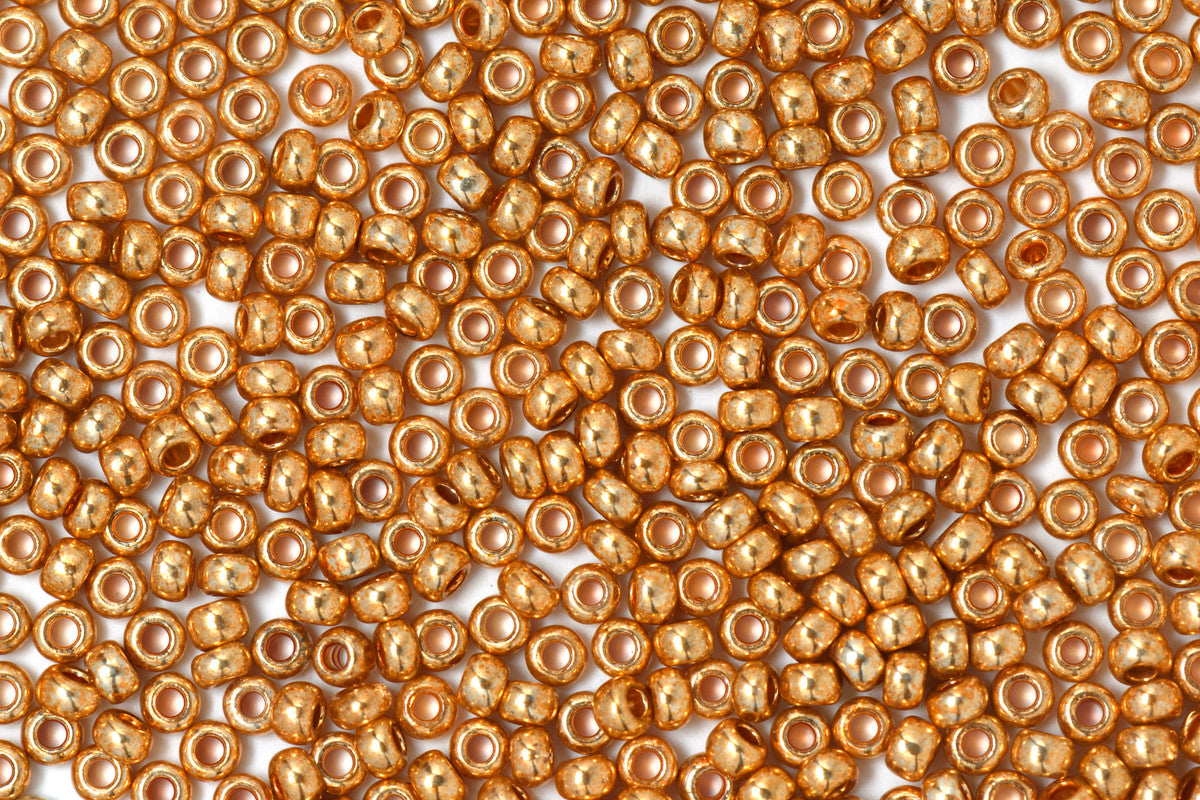 Old Golden Preciosa Metallic Seeds Beads