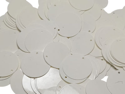 White Circular One Hole Plastic Sequins