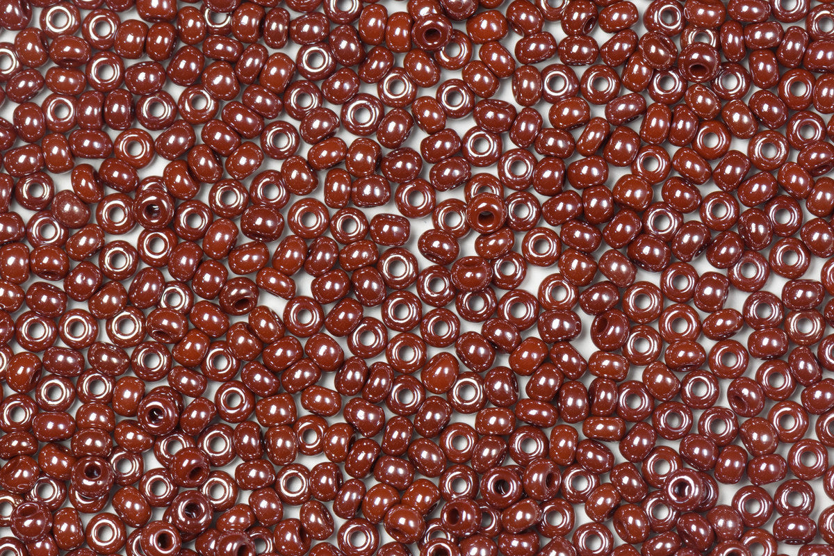 Burnt Umber Brown Opaque Preciosa Luster Seed Beads