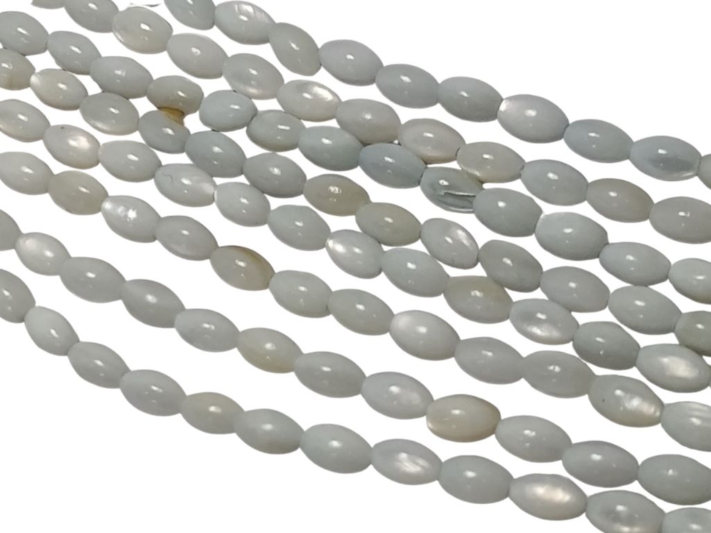 Gray Pval Glossy Mother of Pearl Beads