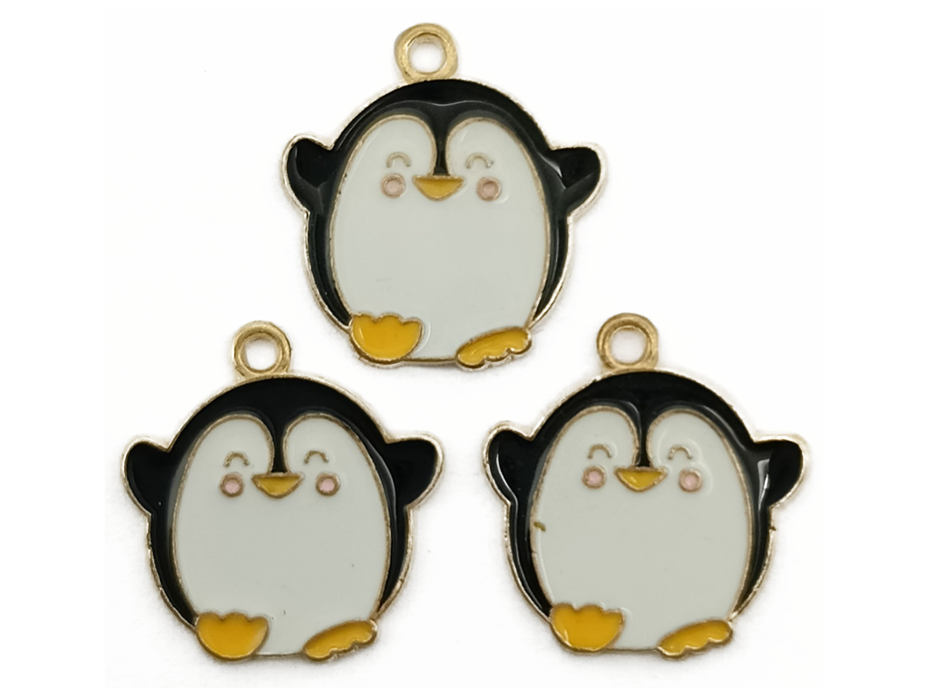 White & Black Penguin Metal Charms