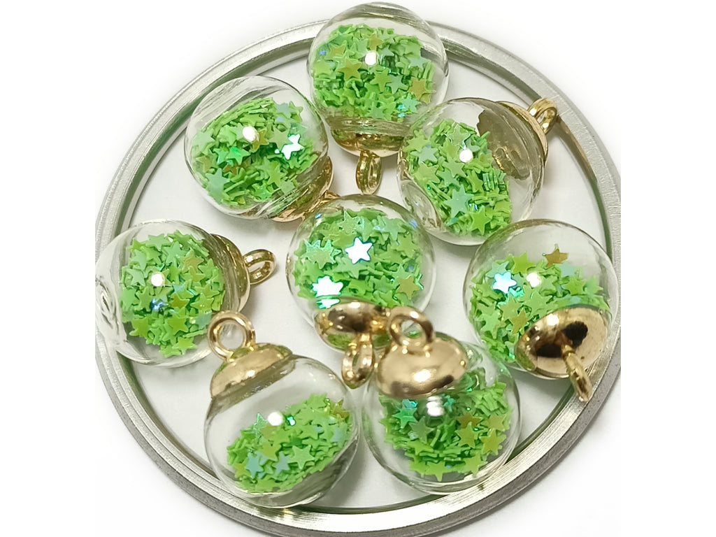 Green Spherical Acrylic Beads With Hook