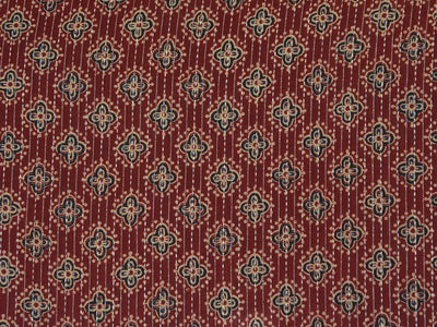 Red Floral Pure Cotton Kantha Fabric