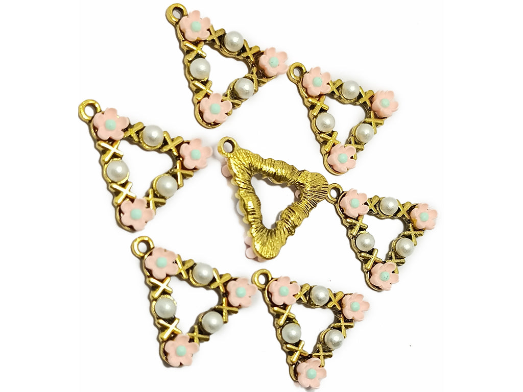 Multicolor Triangular Plastic & Metal Charms