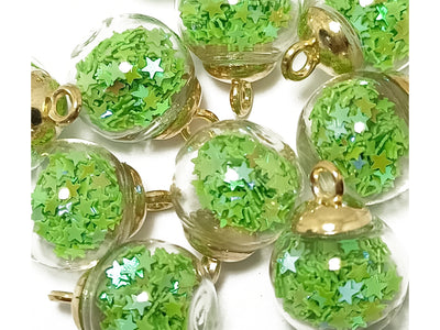 Green Spherical Acrylic Beads With Hook