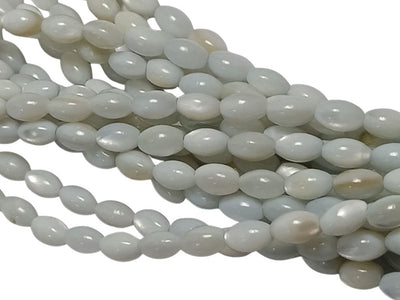 Gray Pval Glossy Mother of Pearl Beads