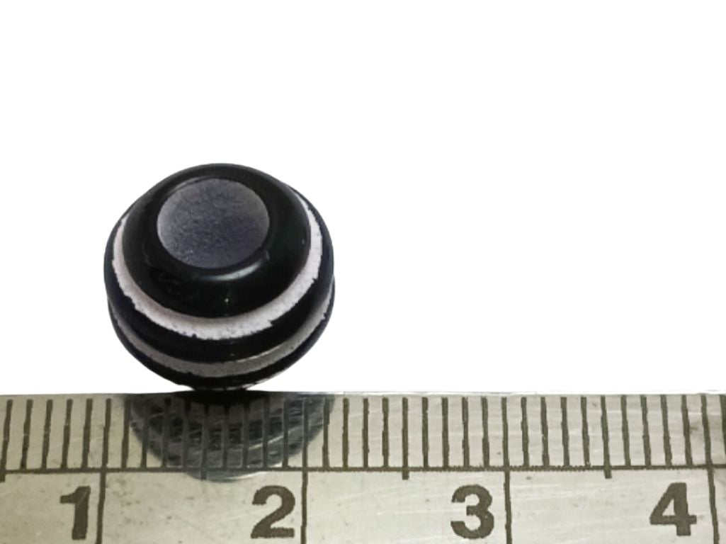 Black & White Cricket Ball Spherical Plastic Matte Finish Beads