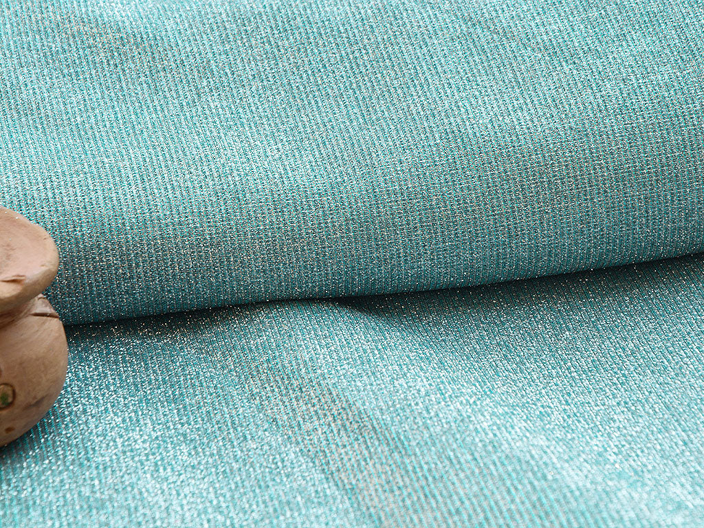 Bright Turquoise Plain Shimmer Bonding Fabric