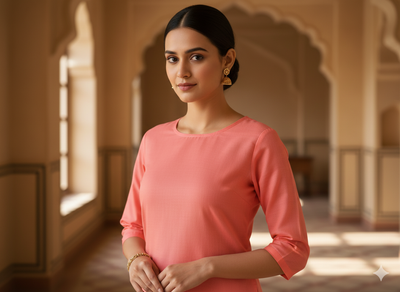 Pink Plain 100% Pure Mul Mul Cotton