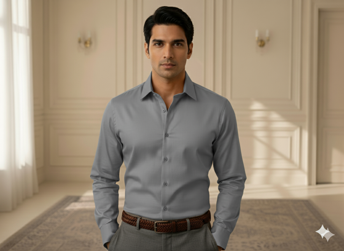 स्टील सिल्वर प्लेन ग्लेज्ड कॉटन फ़ैब्रिक (थोक)