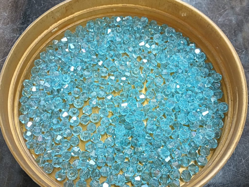 Light Blue Transparent Bicone Crystal Glass Beads (Wholesale)