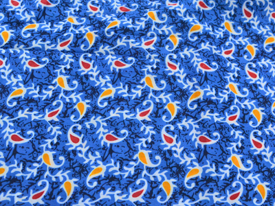 Sea Blue Leaf Digitally Printed Butter Crepe Fabric