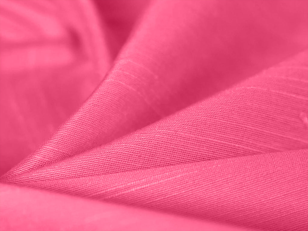 Hot Pink Plain Bangalore Raw Silk Fabric  (Wholesale)