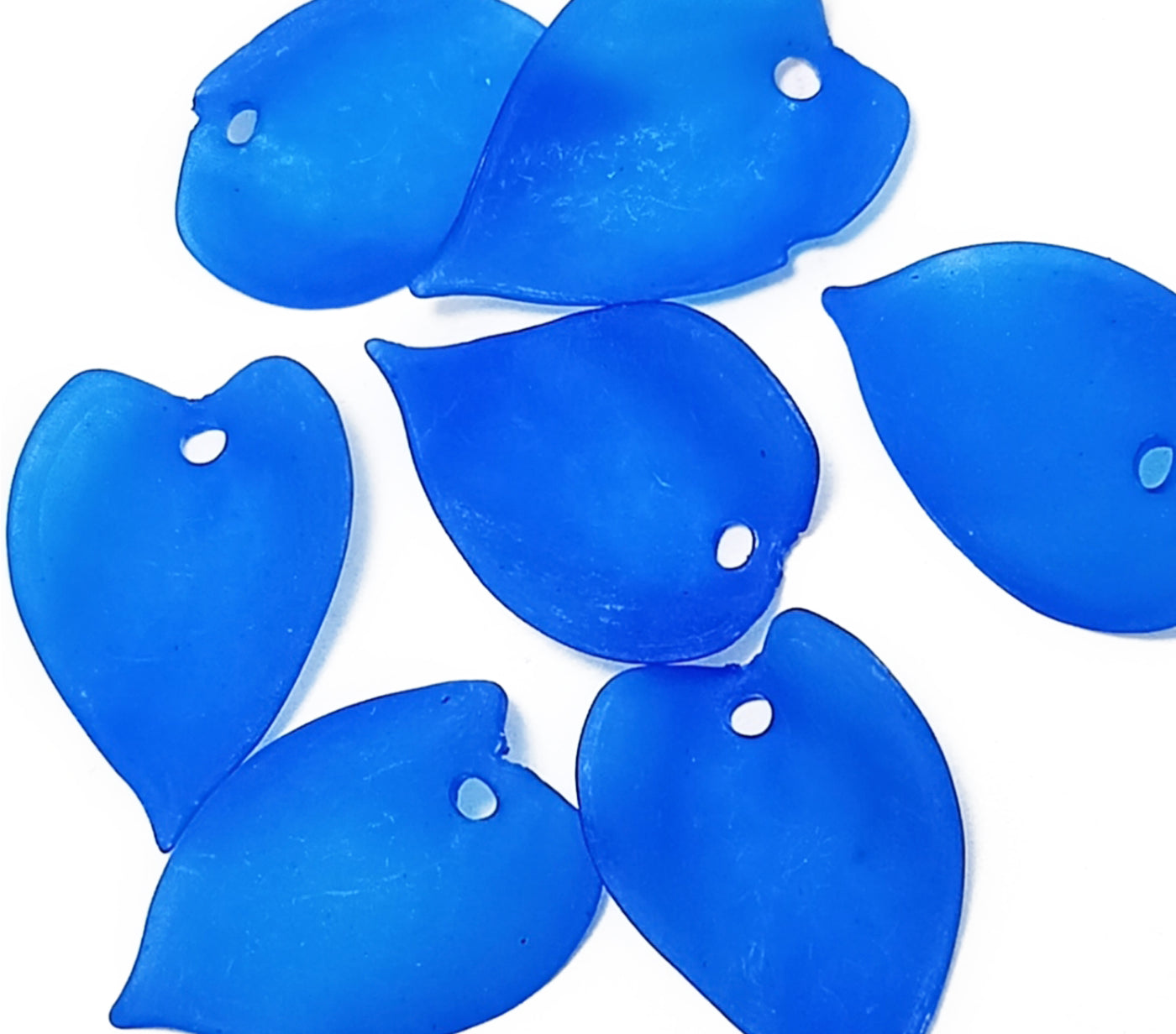 Cerulean Blue Matte Finish Acrylic Embellishments With Hole