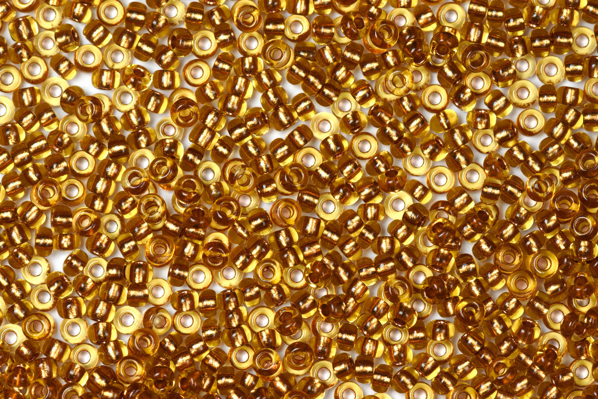 Honey Golden Preciosa Silverline Seeds Beads