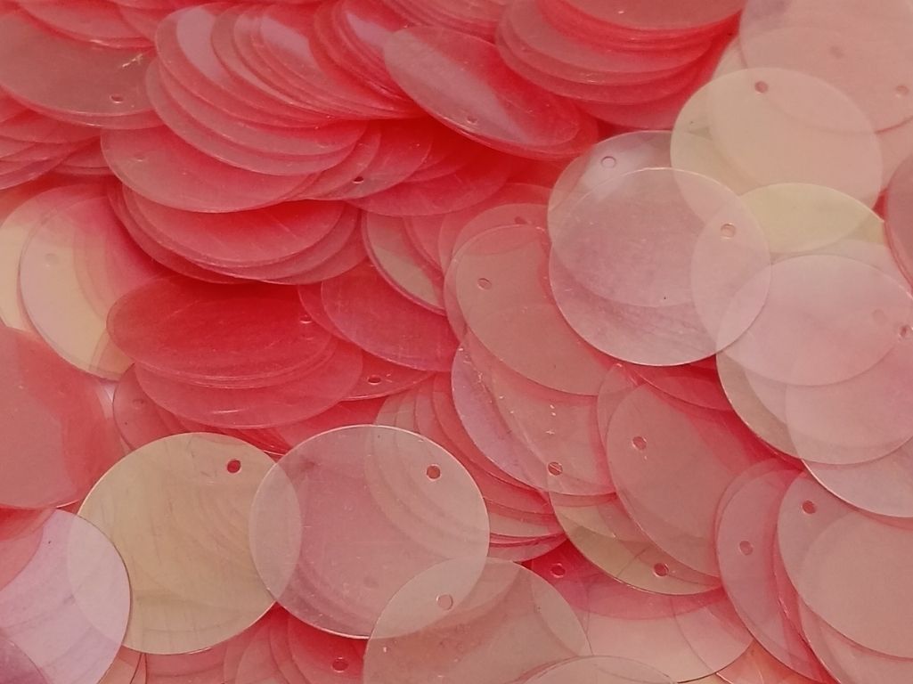 Pink  Circular One Hole Plastic Sequins