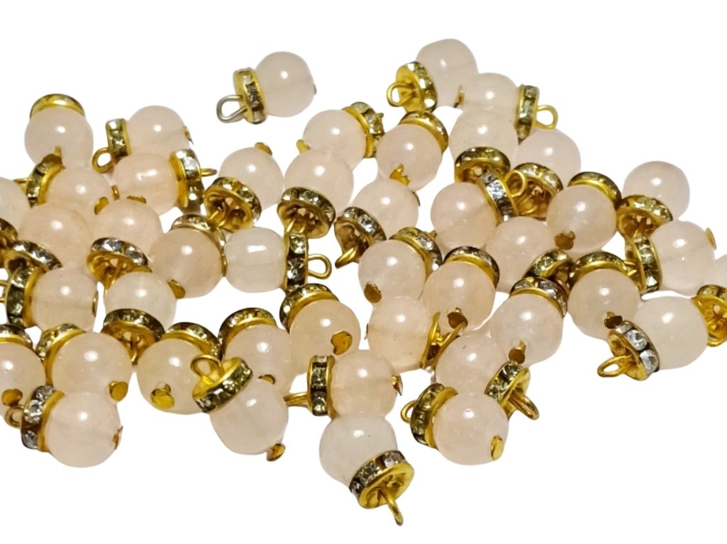 Off White Spherical Loreal Glass Beads