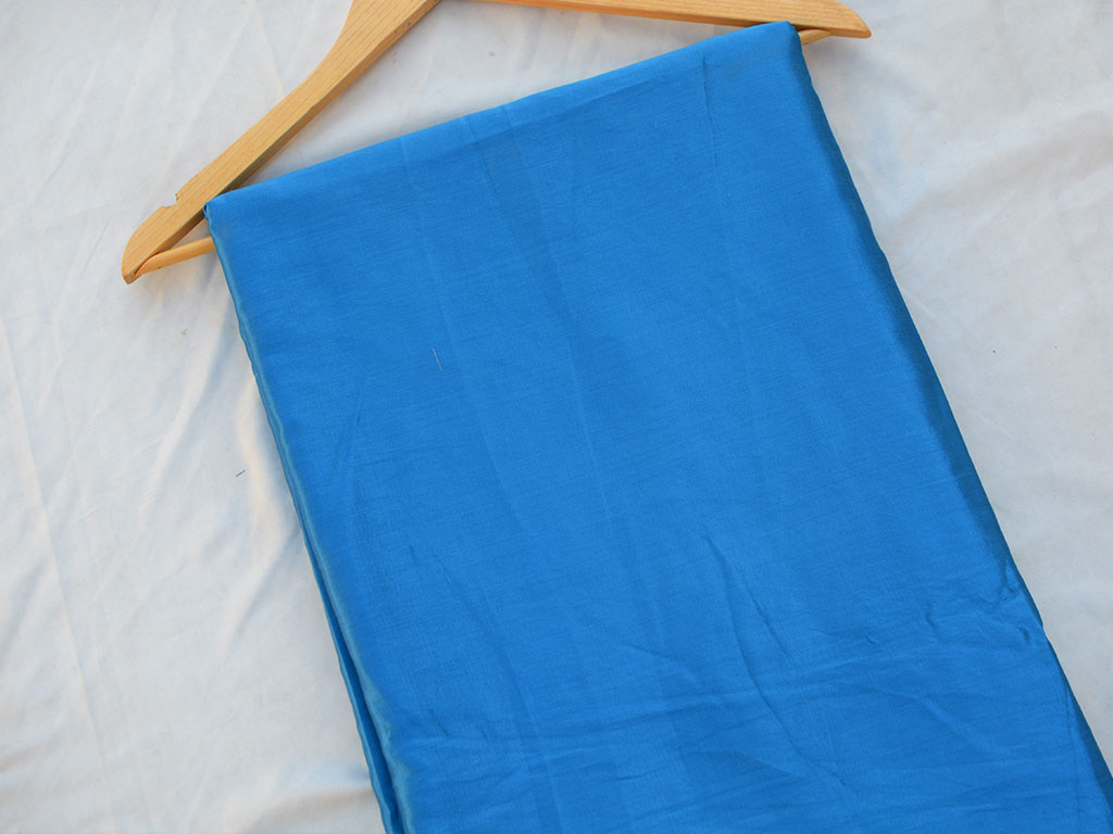 Dark Teal Blue Plain Pure Viscose Gaji Silk Fabric (Wholesale)