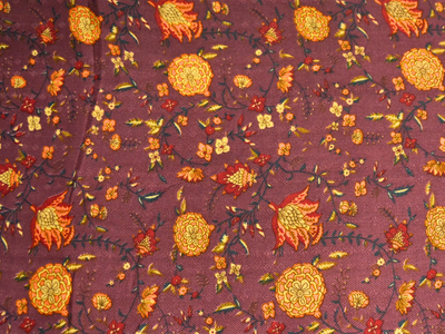 Purple Floral Printed Semi Pashimna Woolen Fabric