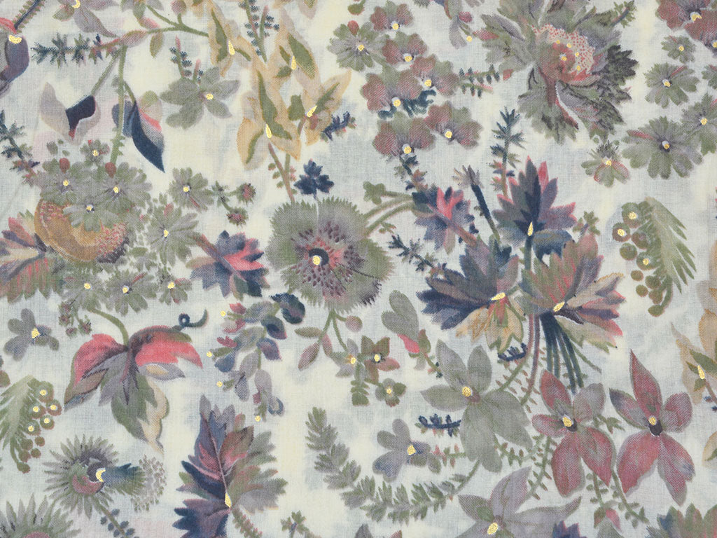 Off White Pure Mul Mul Kalamkari Cotton Fabric