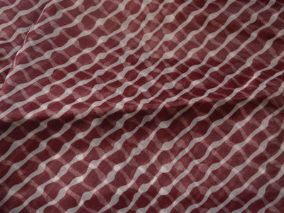 Maroon Strips Digital Printed Liquid Organza Fabric