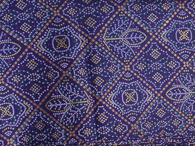 Blue Traditional Bandhani Digital Printed Sub Cotton Fabric