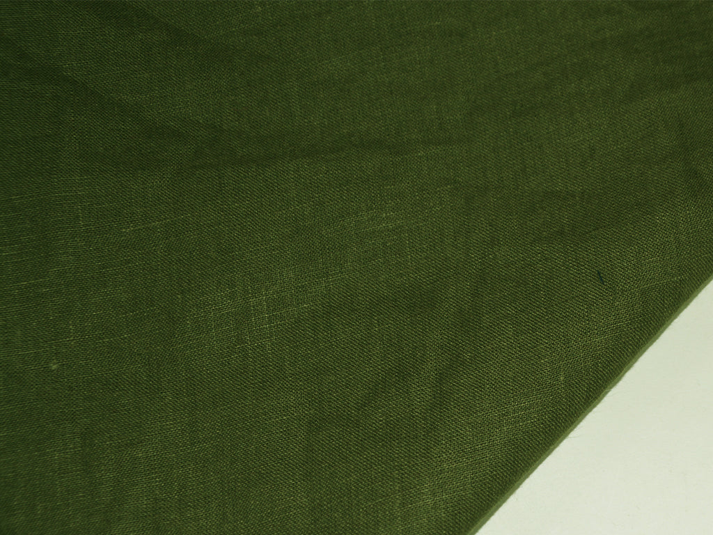 Precut of Dark Olive Green Pure Linen Fabric - 60 Lea