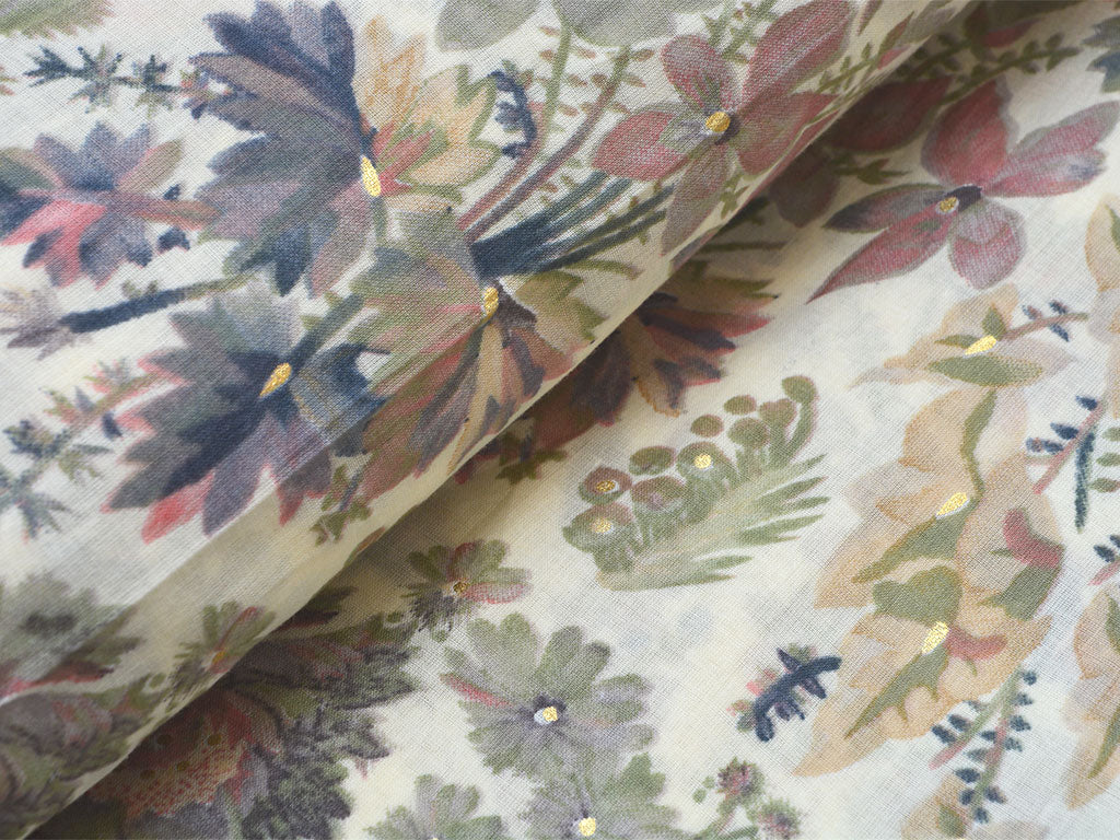 Off White Pure Mul Mul Kalamkari Cotton Fabric