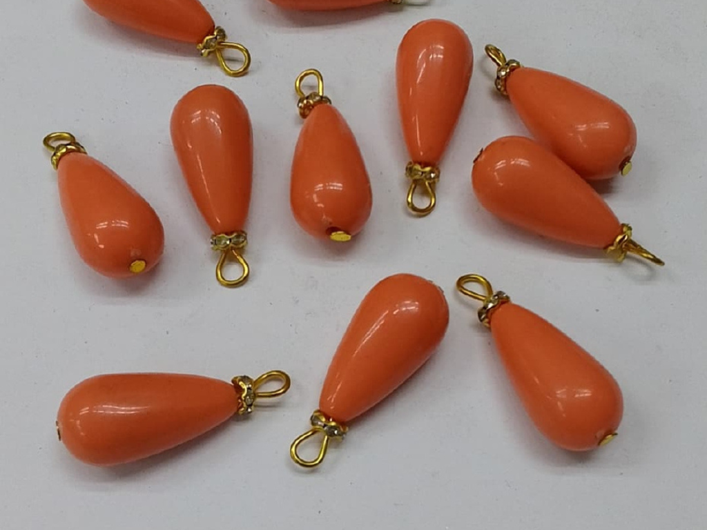 Orange Drop Plastic Loreal Beads